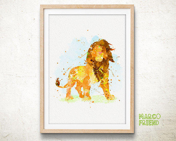 570x456 Disney Lion King - Lion King Watercolor