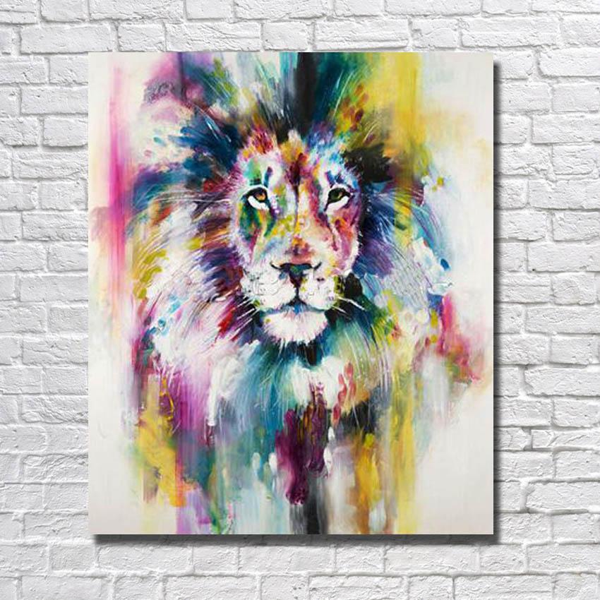 850x850 Lion Watercolor Paint Animal Canvas Print - Lion Watercolor