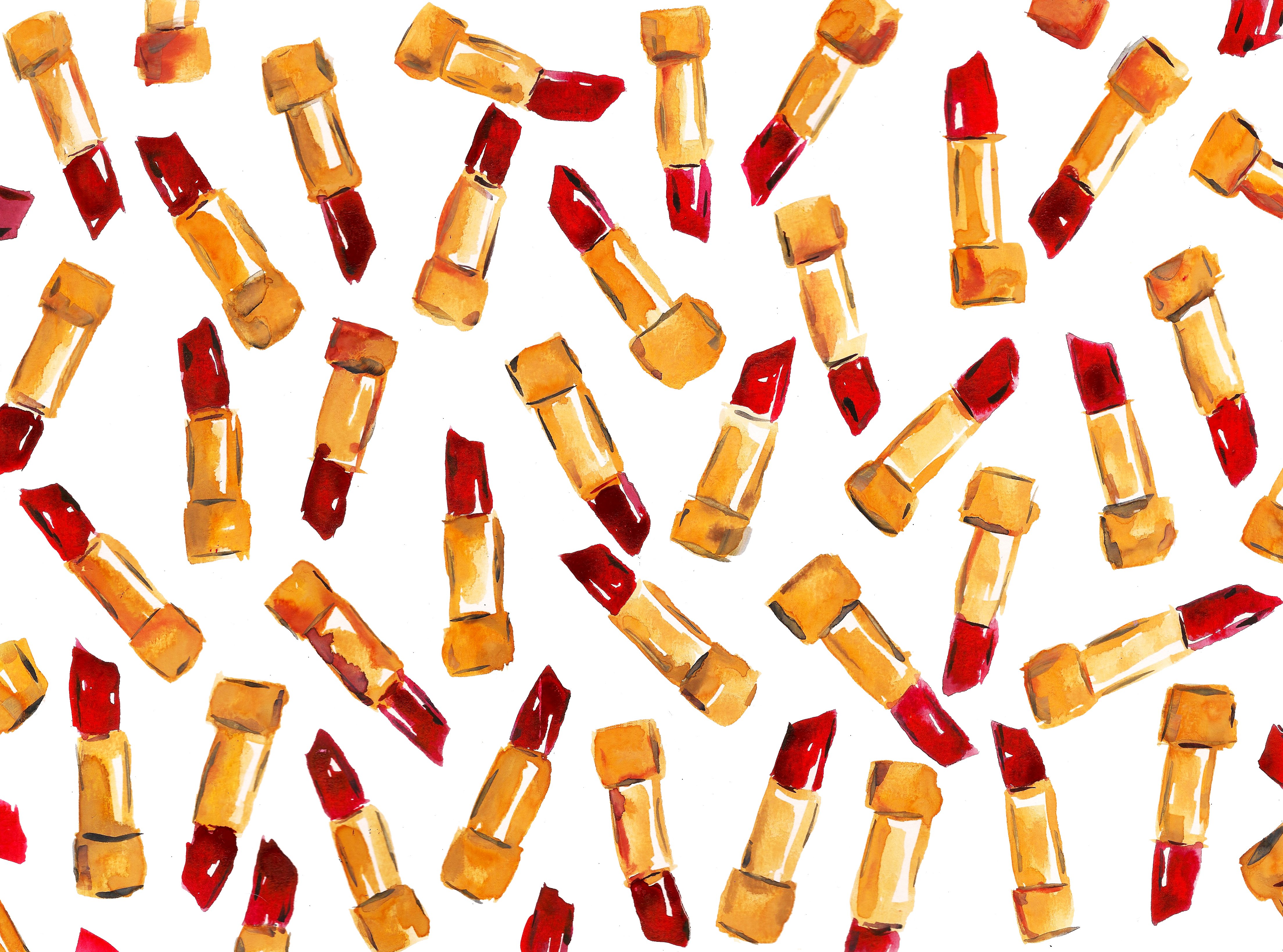 4416x3276 Blood Red Lipstick Watercolor Painting Kahri By Kahrianne Kerr - Lipstick Watercolor