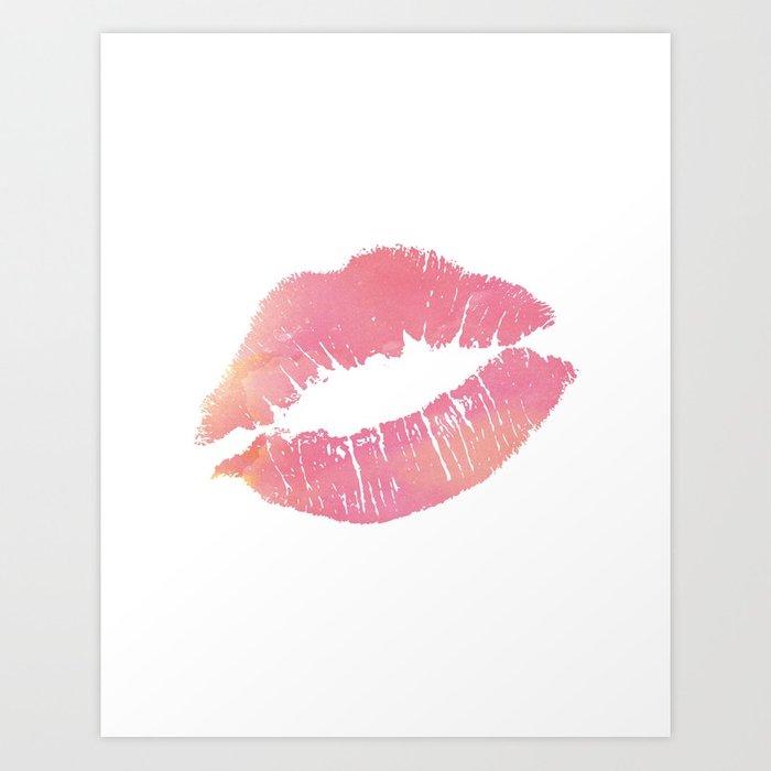 700x700 Watercolor Pink Lips Lipstick Chic Romantic Kiss Girls Bedroom - Lipstick Watercolor
