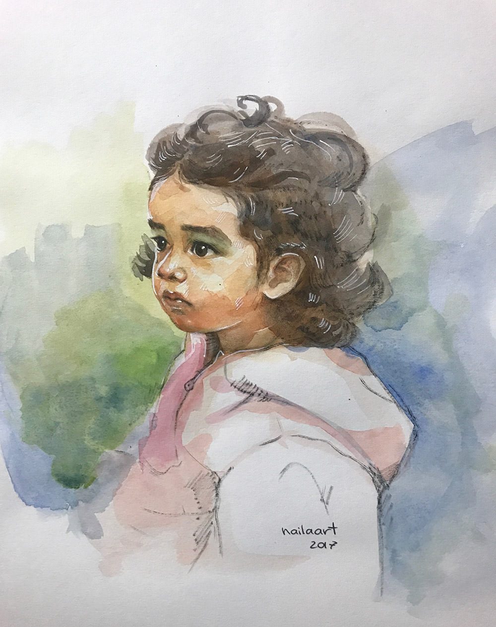 1000x1265 ~ Guest Artist Watercolour Portraits - Little Girl Watercolor