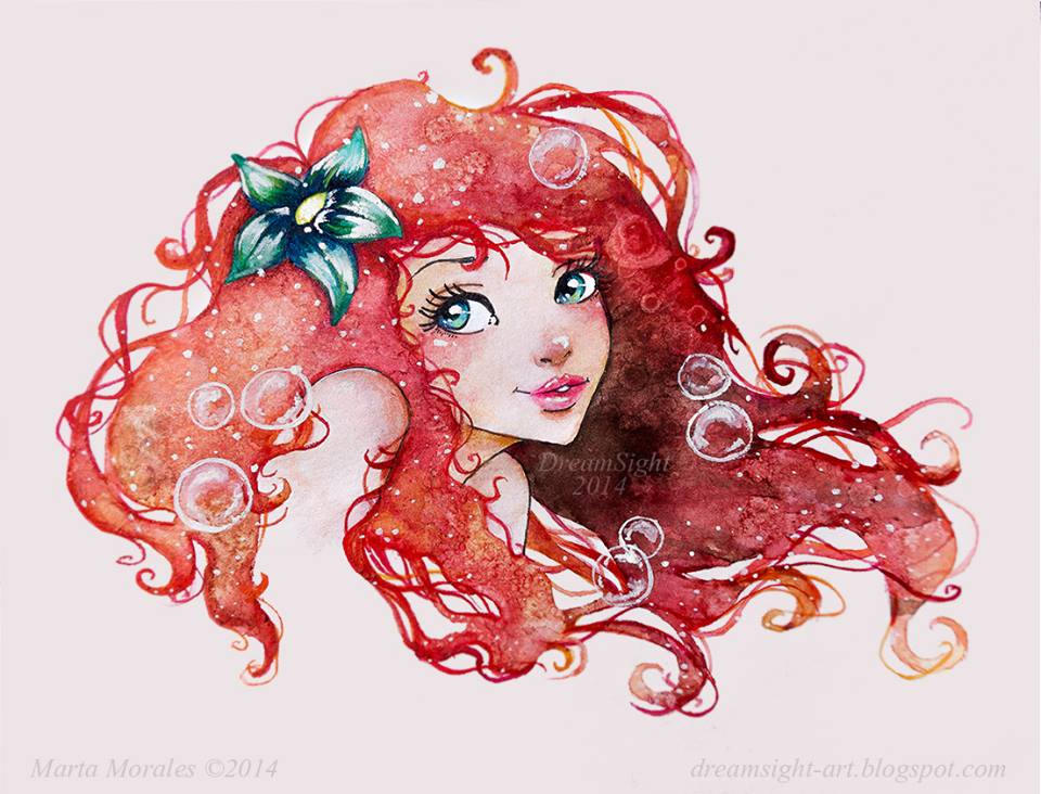 960x732 Little Mermaid Watercolour 2014 Check The Process - Little Mermaid Watercolor