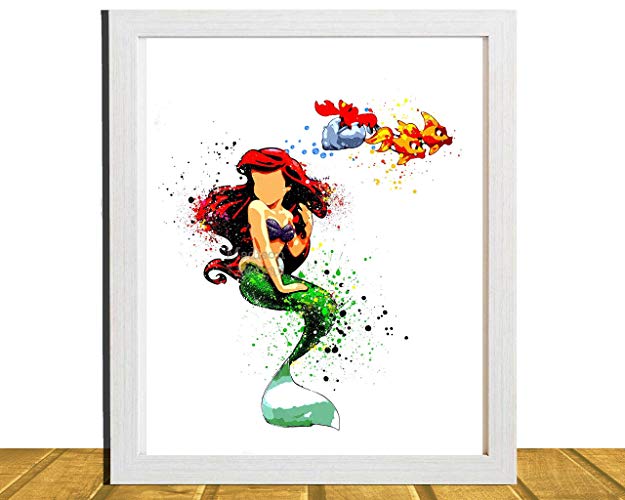 625x500 The Little Mermaid Inspired Wall Art, Watercolor - Little Mermaid Watercolor