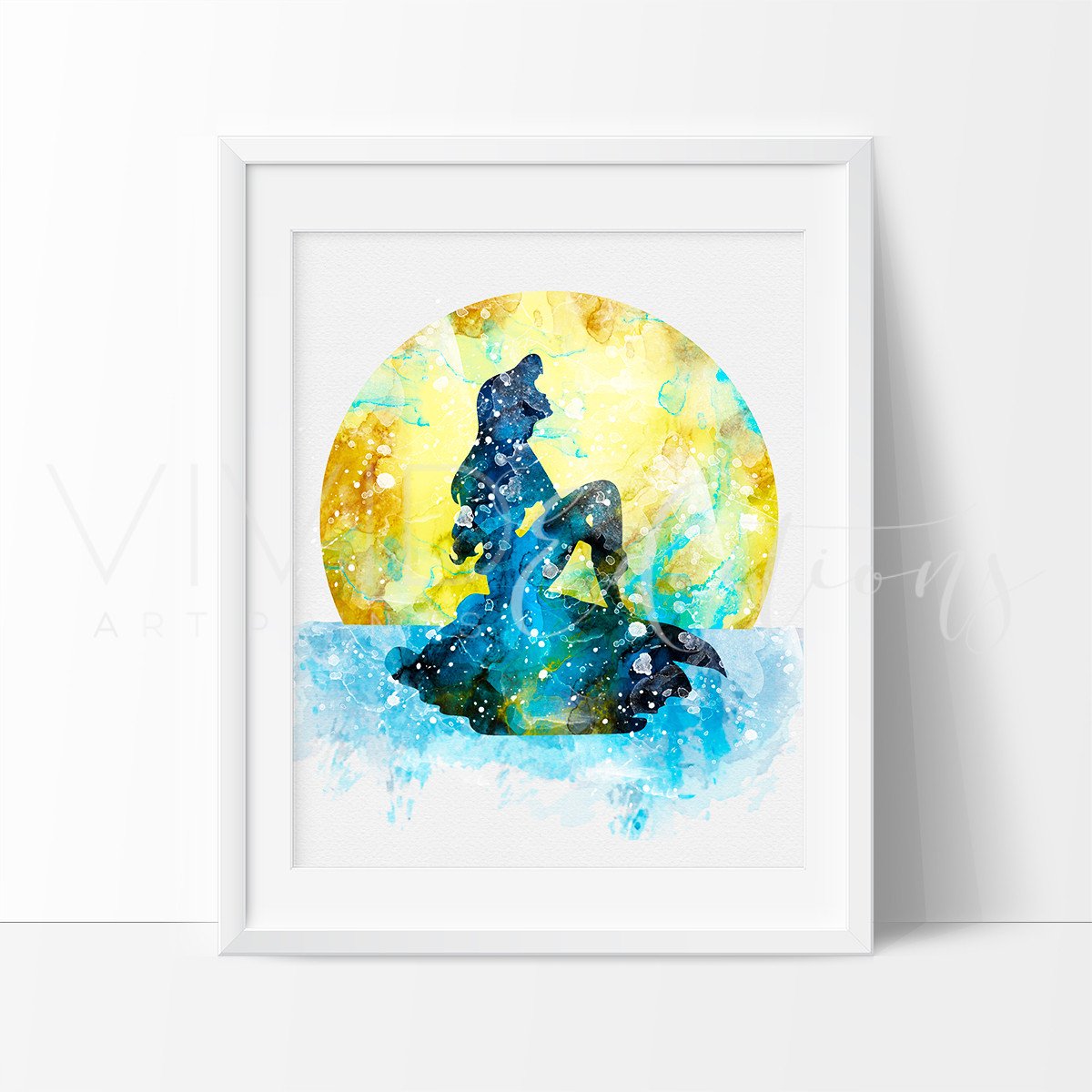 1200x1200 Ariel Little Mermaid Watercolor Nursery Art Print Kids Decor Wall - Little Mermaid Watercolor
