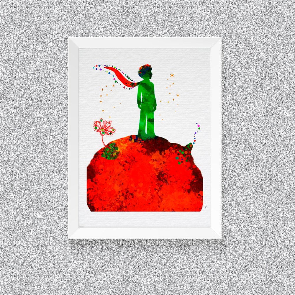 1000x1000 Little Prince, Watercolor Print, Le Petit Prince, Art For Kids - Little Prince Watercolor