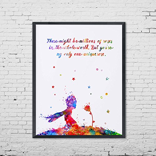 500x500 The Little Prince Rose Quotes Poster Rose Wall Art Art - Little Prince Watercolor