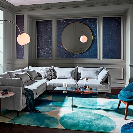 523x523 Watercolor Circles Rug - Living Room Watercolor