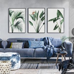 300x300 Watercolor Green Plants Leaves Canvas Paintings Nordic - Living Room Watercolor