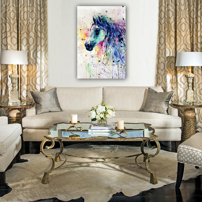 800x800 Asst Watercolor Style Horse - Living Room Watercolor
