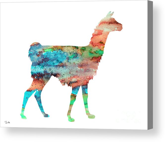 666x575 Llama Acrylic Print By Watercolor Girl - Llama Watercolor