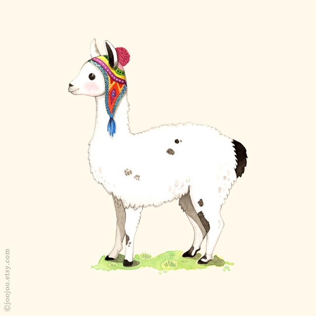 640x640 Llama Watercolor Painting Only One More Animal Is Left! - Llama Watercolor