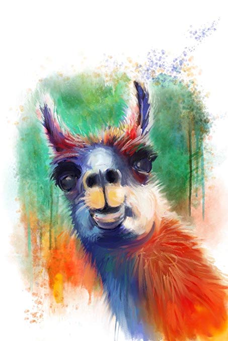 453x679 Llama - Llama Watercolor