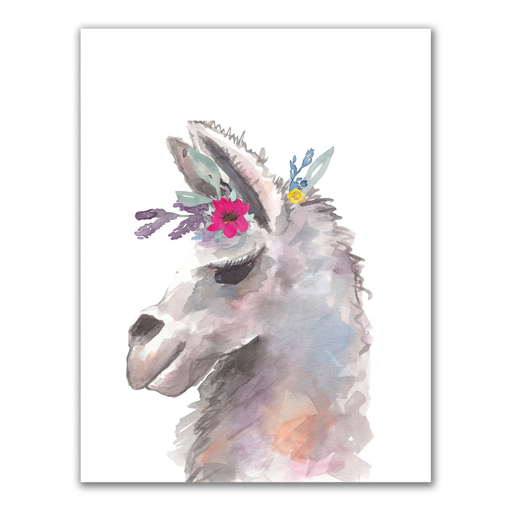 1024x1024 Whimsical Llama Watercolor Painting Art Print Jetty Home - Llama Watercolor