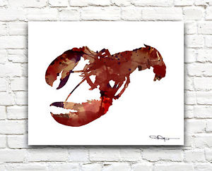 300x243 Lobster Abstract Watercolor Painting Art Print By Artist Dj Rogers - Lobster Watercolor