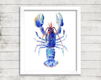 340x270 Lobster Watercolor Etsy - Lobster Watercolor