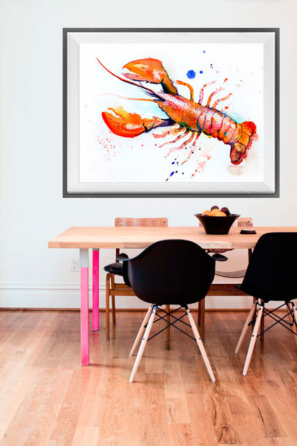 427x640 Lobster Watercolor Painting Print, - Lobster Watercolor