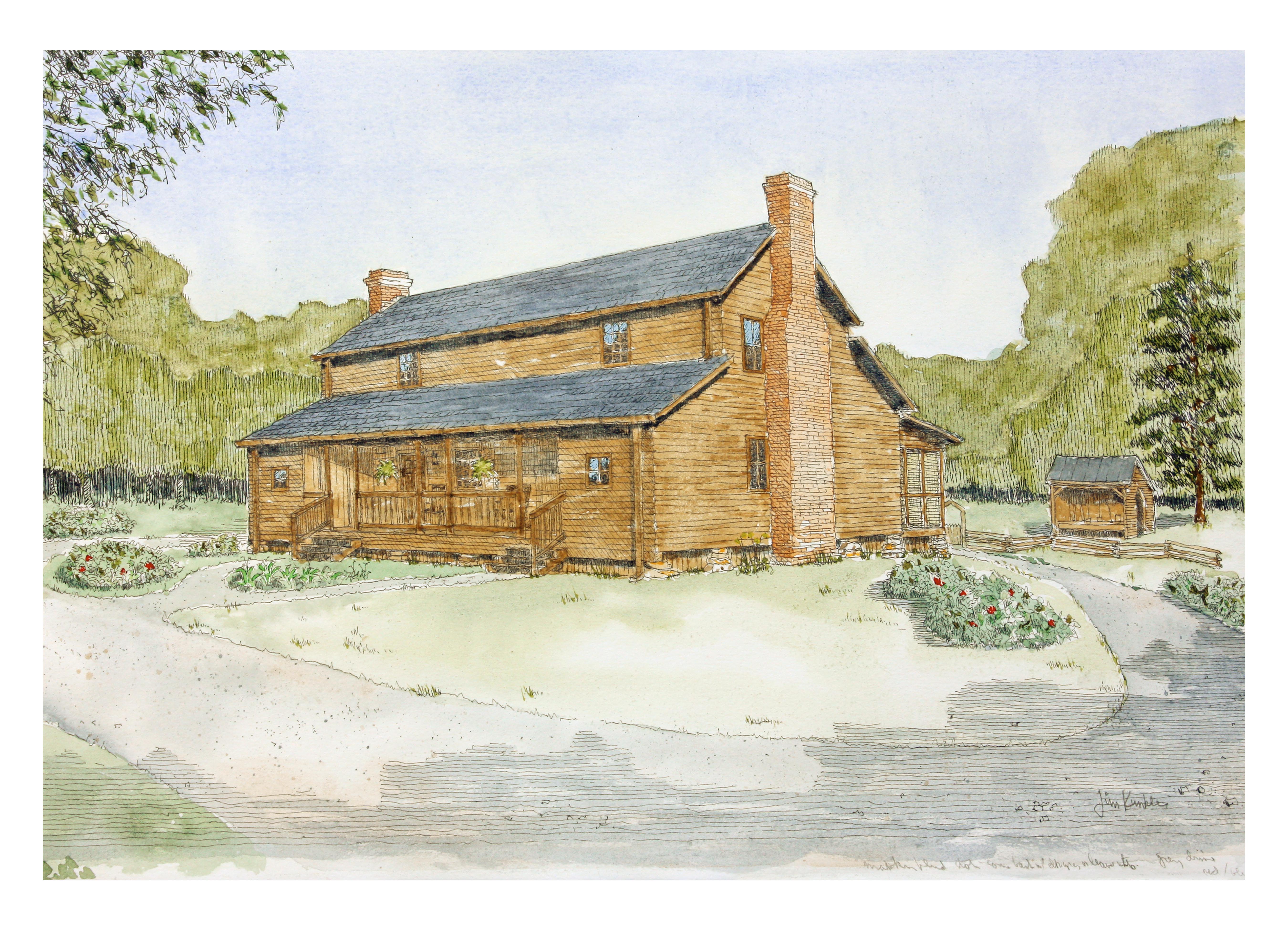 Log Cabin Watercolor at Explore collection of Log Cabin Watercolor