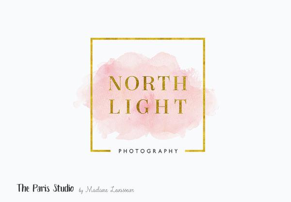 600x417 Vintage Gold Foil Watercolor Logo Design By The Paris Studio - Logo Watercolor