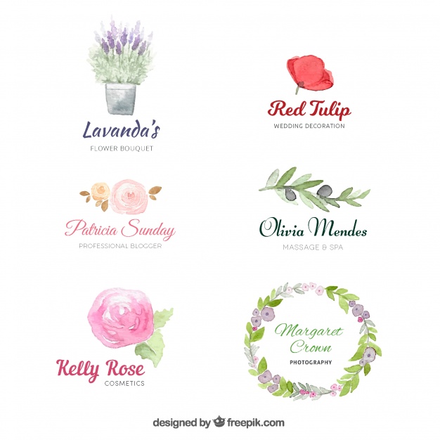 626x626 Watercolor Logo Collection Vector Free Download - Logo Watercolor