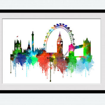 354x354 Best London Skyline Wall Art Products On Wanelo - London Skyline Watercolor