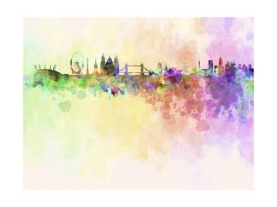 400x300 London Skyline In Watercolor Background Art Print By Paulrommer - London Skyline Watercolor