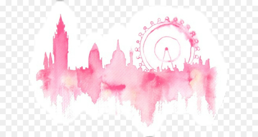 900x480 London Watercolor Painting Drawing Skyline - London Skyline Watercolor