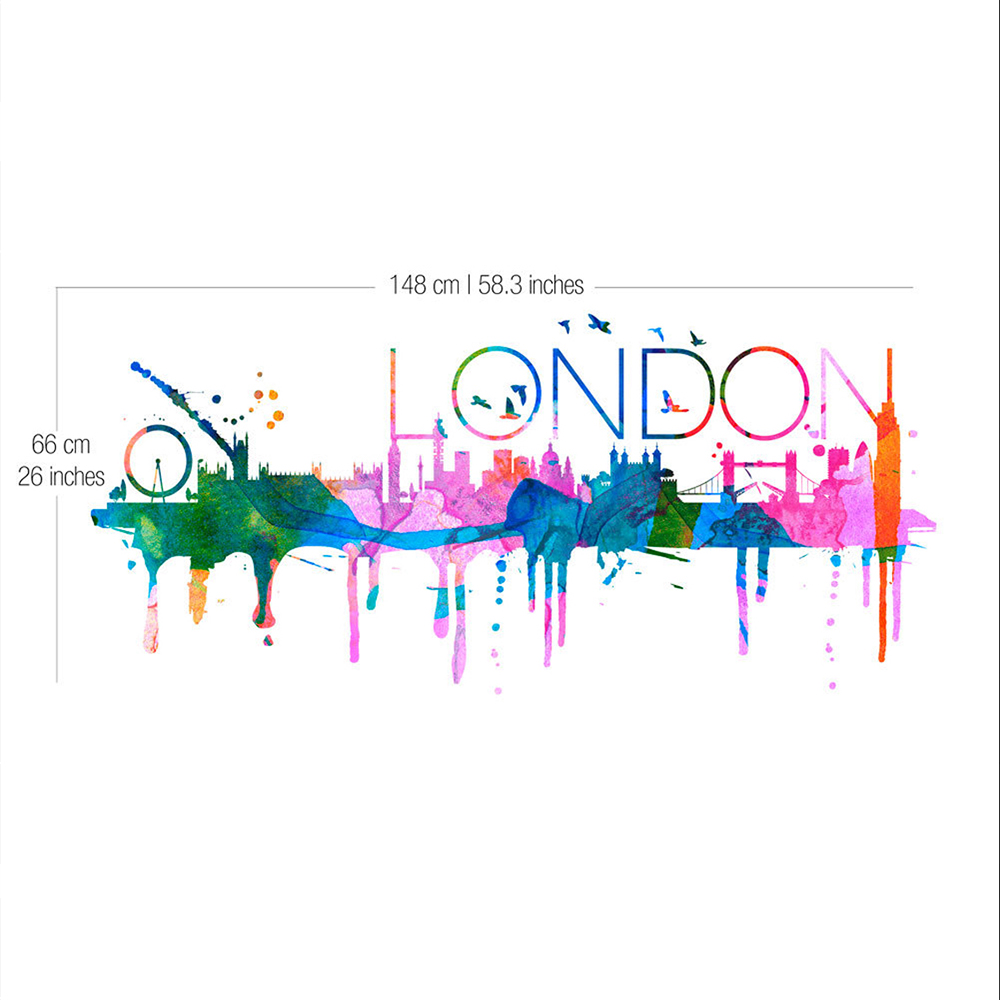 1000x1000 London Skyline Watercolor - London Skyline Watercolor