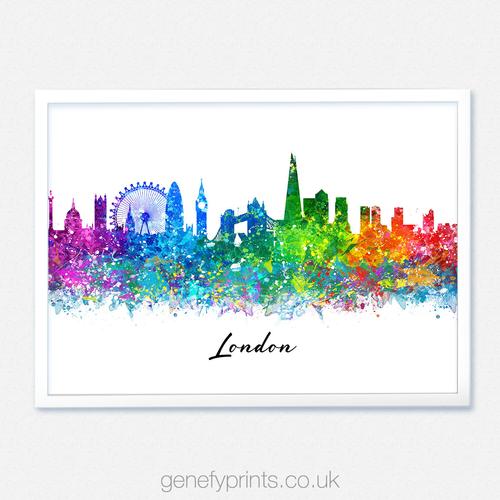 500x500 Skylines - London Skyline Watercolor