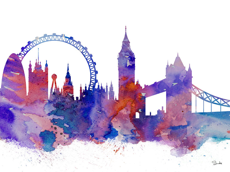 900x675 London Painting By Watercolor Girl - London Watercolor