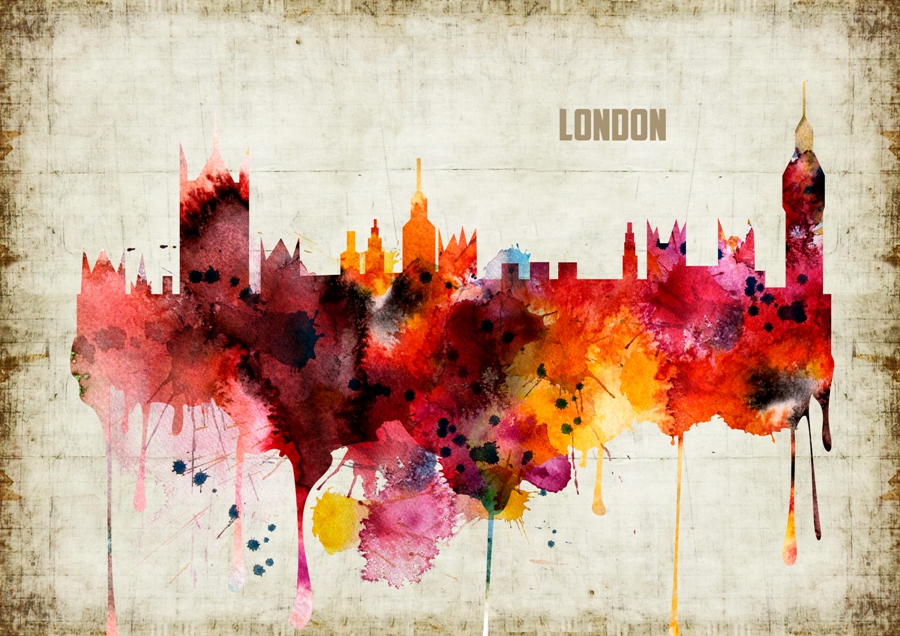 900x636 London Watercolor Print - London Watercolor