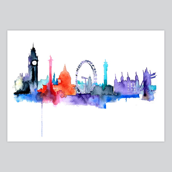 700x700 Big Ben. London Watercolor Art Print - London Watercolor