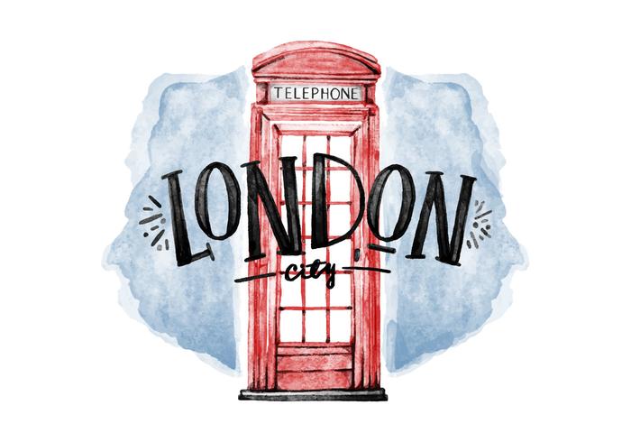 700x490 Free Cabin Telephone London Watercolor Vector - London Watercolor
