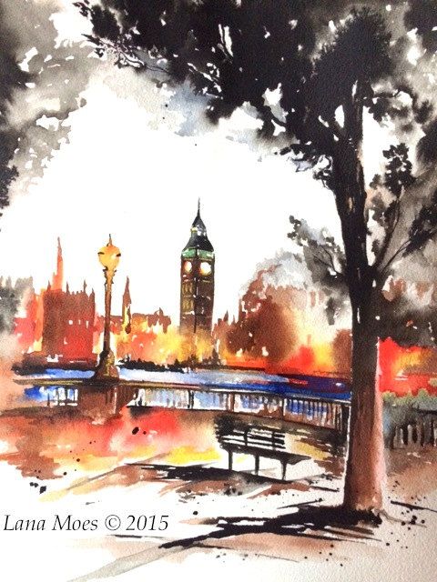 480x640 London - London Watercolor Paintings