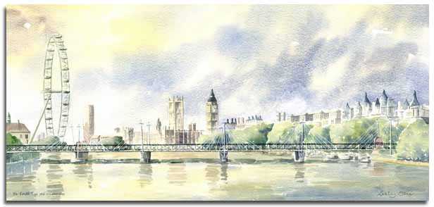 616x294 Prints Of Watercolour Paintings Of London, By Watercolour Artist - London Watercolor Paintings
