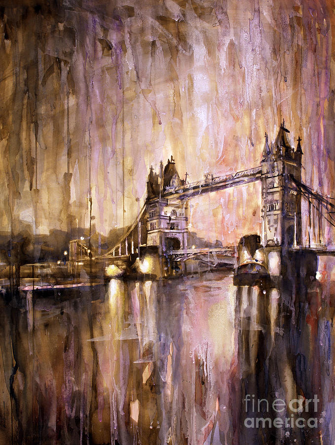 679x900 Watercolor Painting Of Tower Bridge London England Painting By - London Watercolor Paintings