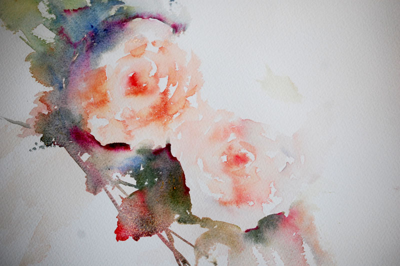 800x532 Watercolours With Life How To Paint Roses In A Loose Style. - Loose Watercolor