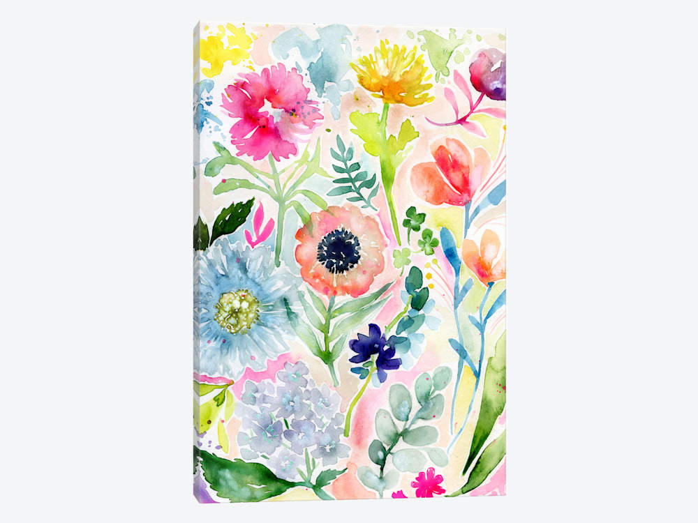 1000x750 Loose Watercolor Flowers Canvas Print By Stephanie Corfee Icanvas - Loose Watercolor Flowers