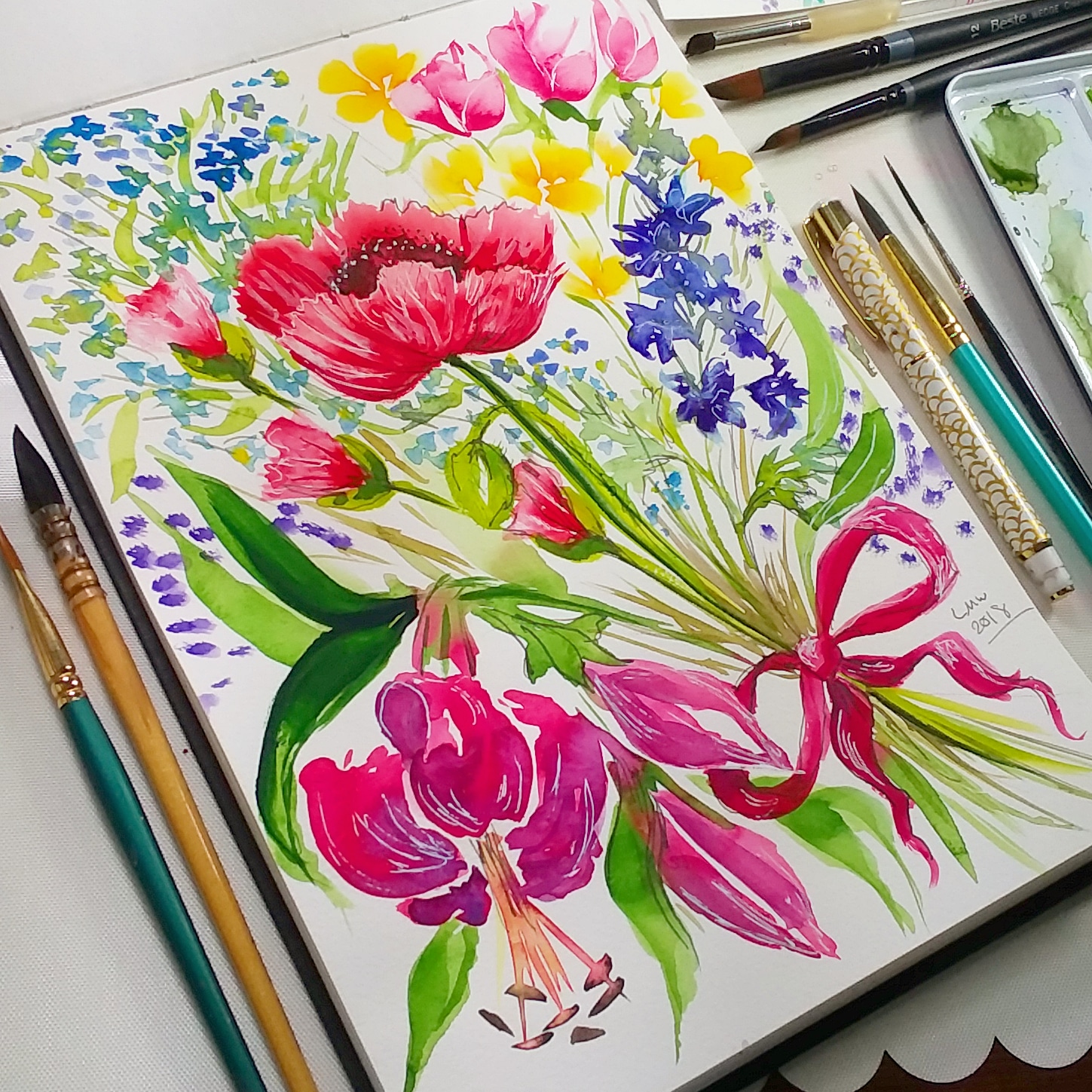 1449x1449 Loose Watercolor Flowers The Frugal Crafter Blog - Loose Watercolor Flowers