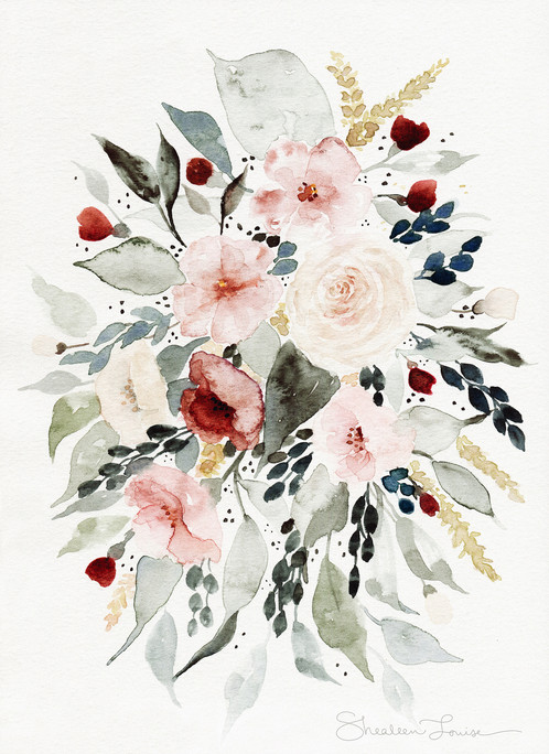 498x684 Loose Floral Bouquet - Loose Watercolor Painting