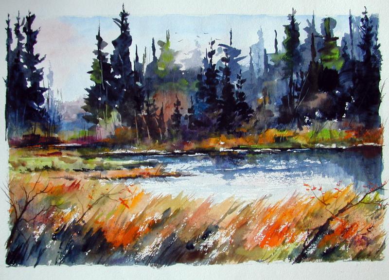 800x576 Two For The Show - Loose Watercolor Painting