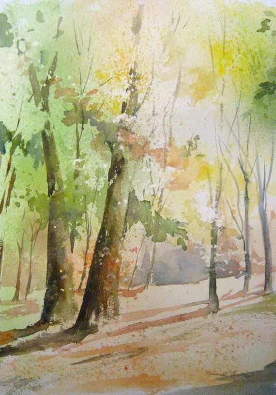 570x814 Watercolor Tree Painting Lovely Loose Watercolor Painting Of Trees - Loose Watercolor Painting