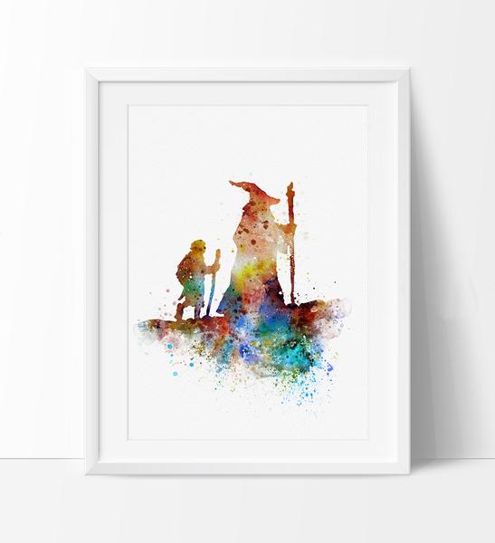 547x600 Gandalf Watercolor Print, Lord Of The Rings Art, Watercolor Art - Lord Of The Rings Watercolor