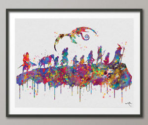 300x253 Lord Of The Rings Hobbit Watercolor Print Fan Art Movie Poster - Lord Of The Rings Watercolor