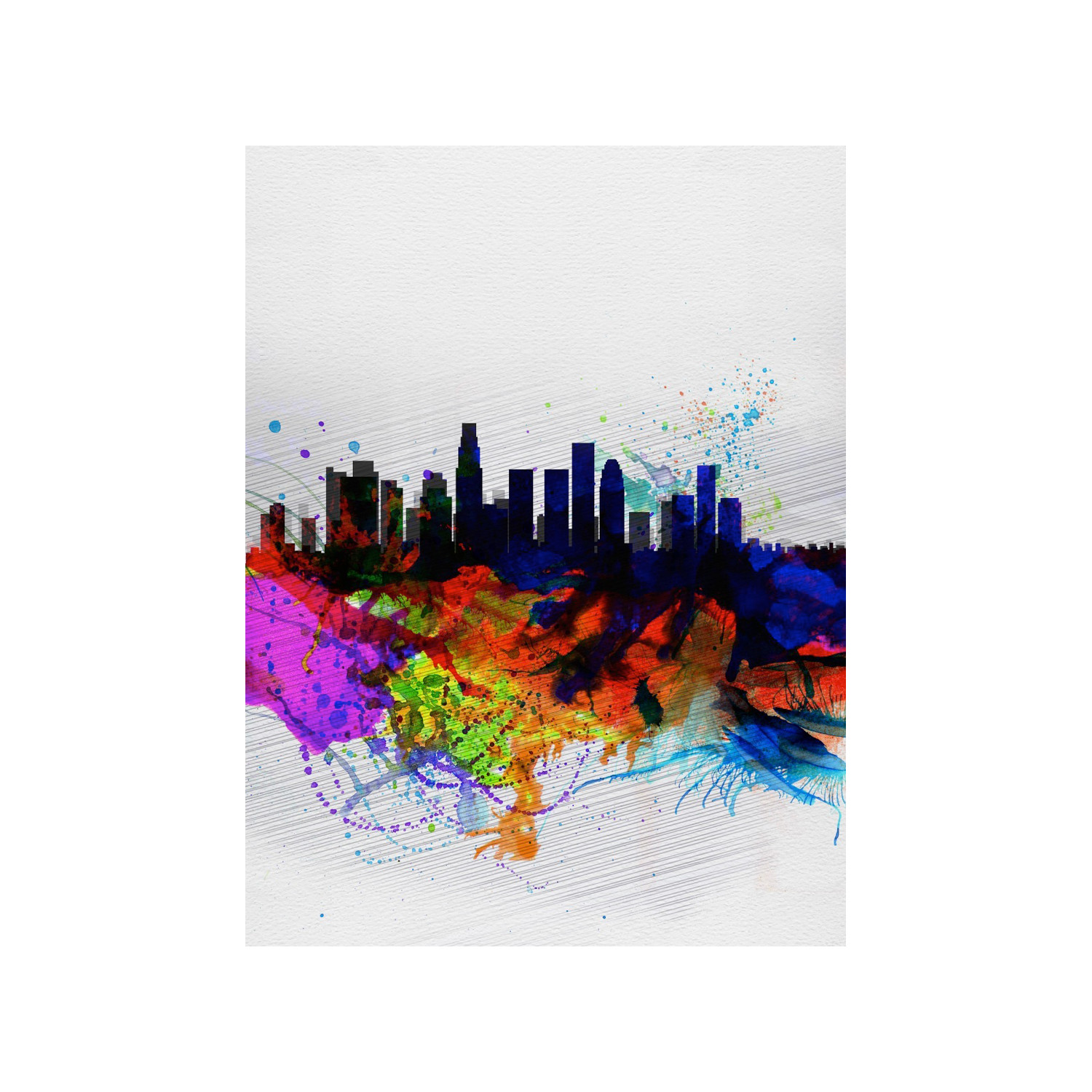 1500x1500 Los Angeles Watercolor Skyline 2 (15w X 20h) - Los Angeles Watercolor