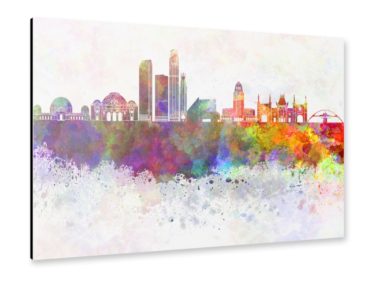 1200x928 Purchase The Los Angeles Skyline In Watercolor As A Alu - Los Angeles Watercolor