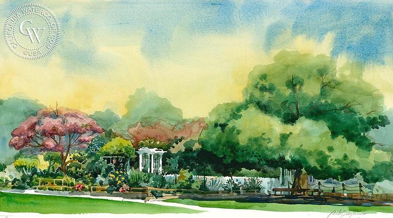 800x444 The Gate, Los Angeles County Arboretum, Art By Sid Bingham - Los Angeles Watercolor