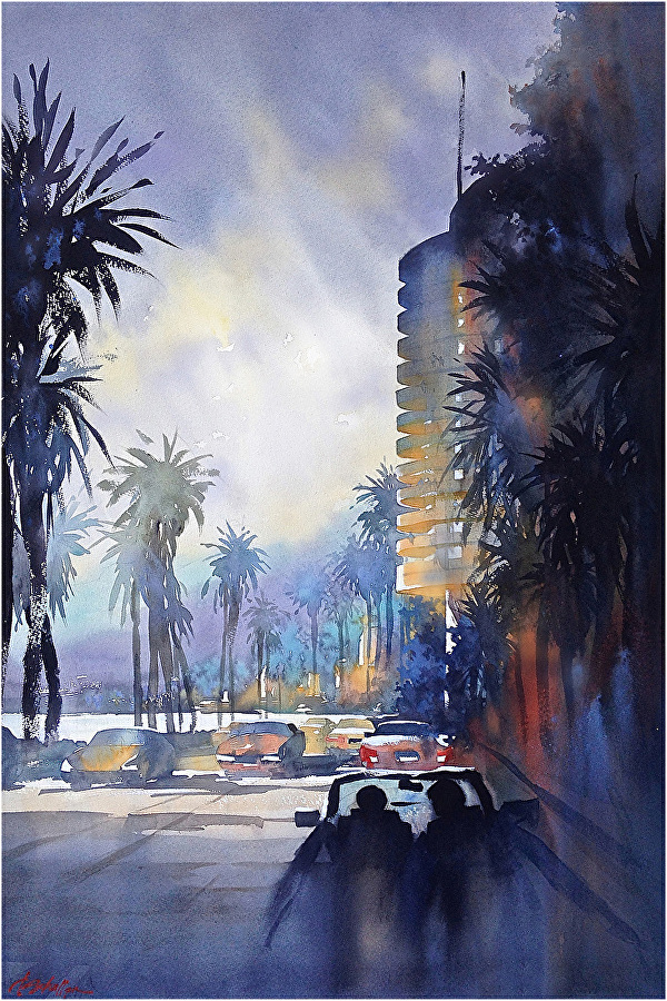 600x900 Thomas W. Schaller - Los Angeles Watercolor