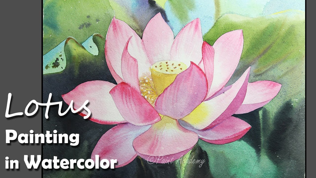 1280x720 How To Paint A Lotus Flower In Watercolor - Lotus Flower Watercolor