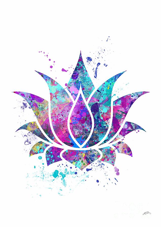 636x900 Lotus Flower Watercolor Print Digital Art By Svetla Tancheva - Lotus Flower Watercolor