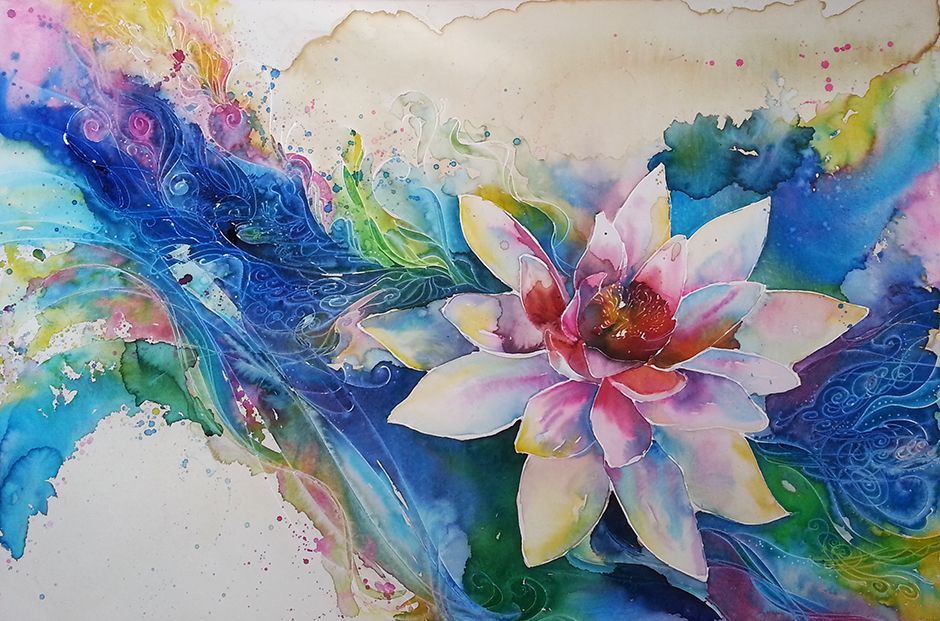 940x621 Blue Lotus Watercolor - Lotus Flower Watercolor